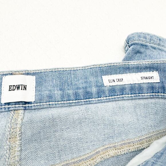 Edwin Elin Crop Halo Straight Light Wash Denim Jeans Straight Leg Size 26 - Picture 6 of 8